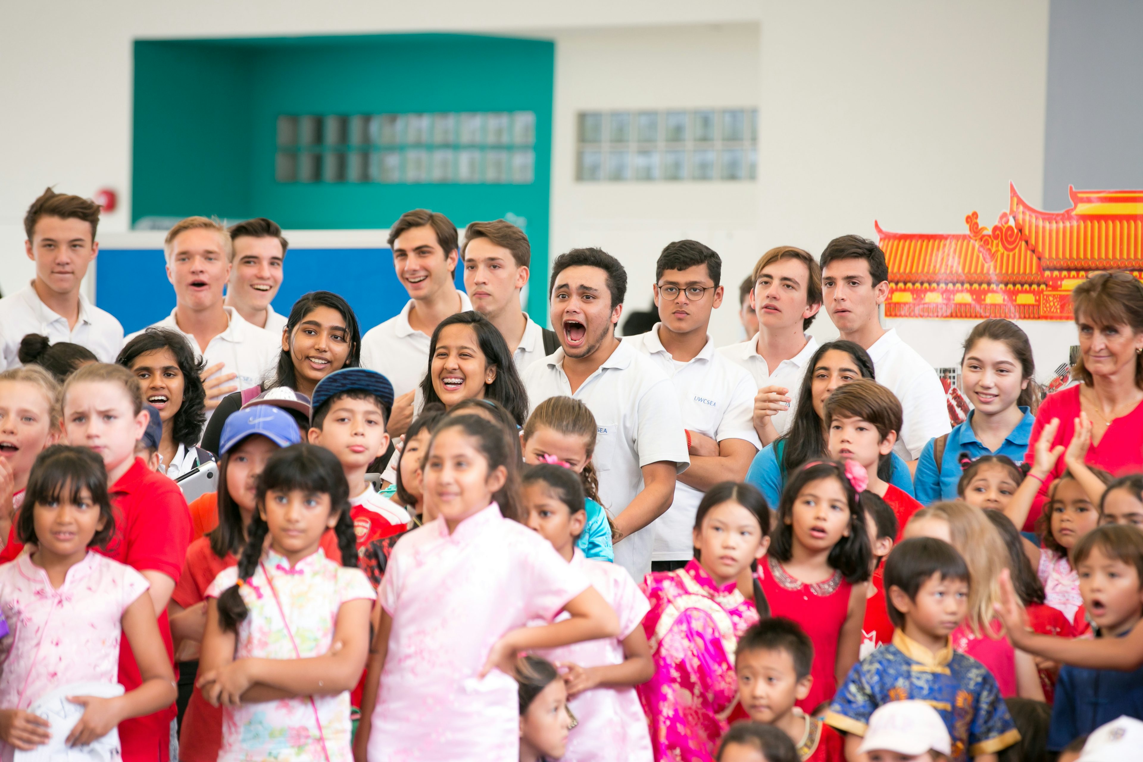 A group of students and young children